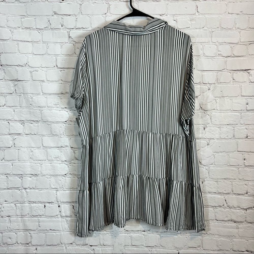Torrid Grey Stripe Twill Button Front Shirred Bab… - image 8